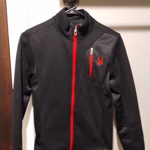 Spyder Constant Stryke Boys Ski Sweater Full Zip - Black - M (10/12)